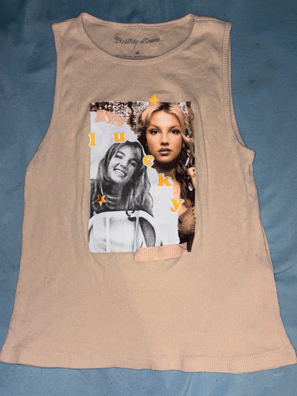 Britney Spears Graphic Ribbed Tank - Lucky Print